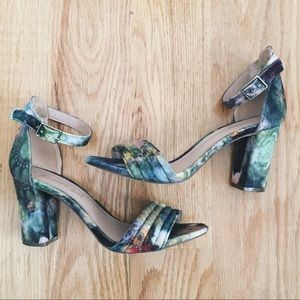Madden Girl Floral Ankle Strap Block Heel